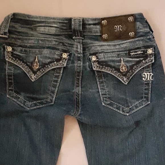 MISS ME  Bi LATERAL BORDER DOWN BOTH LEGS SKINNY JEANS, SIZE 26 - Picture 8 of 13